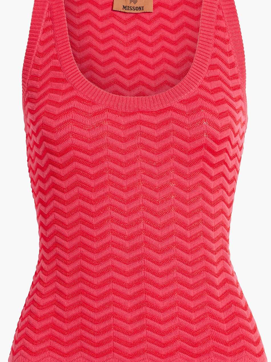 crochet-knit cotton-blend tank