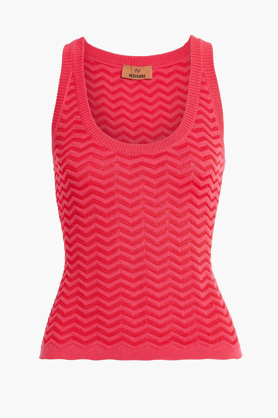 Missoni Crochet-knit Cotton-blend Tank In Fuchsia