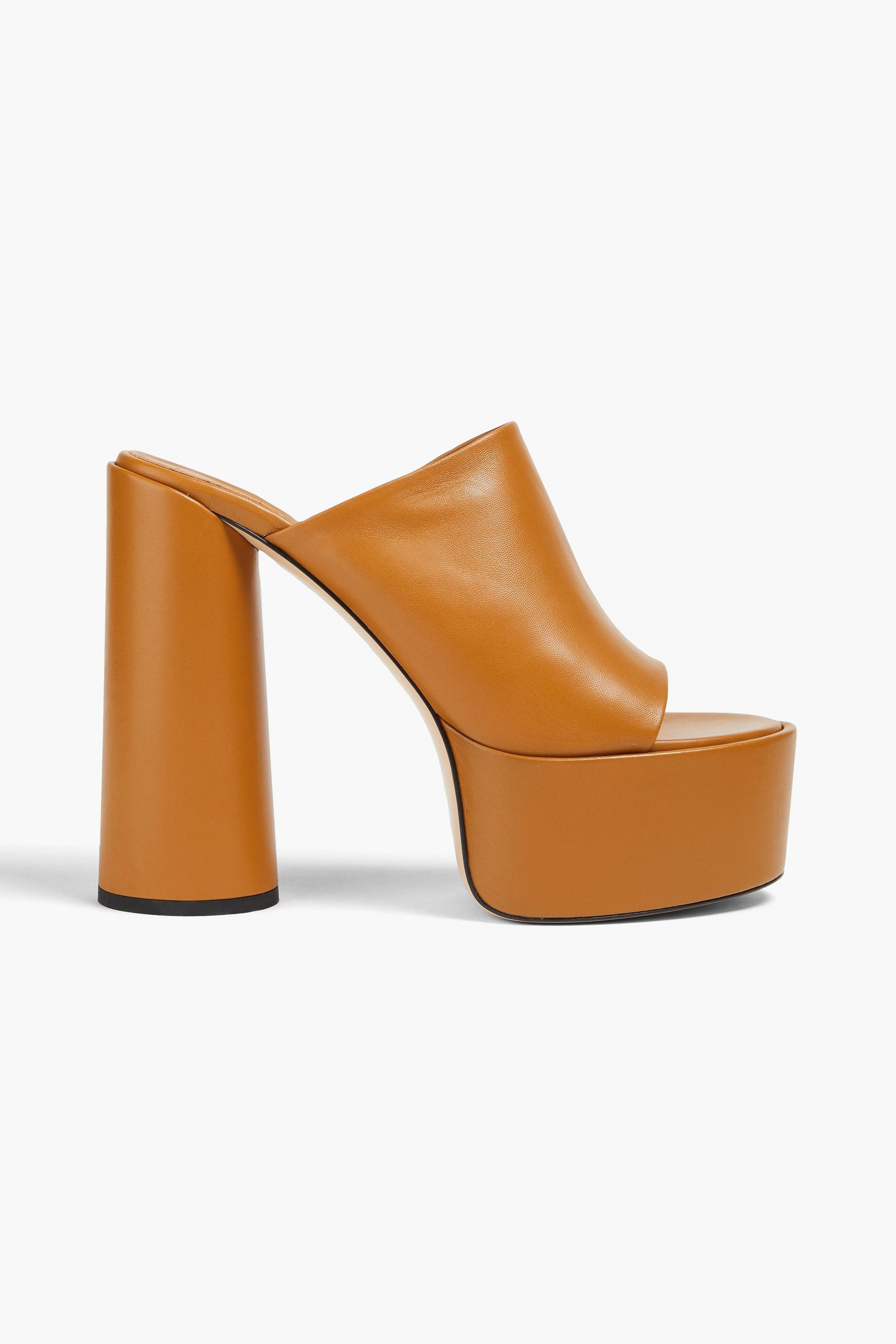 WANDLER Electra leather platform mules