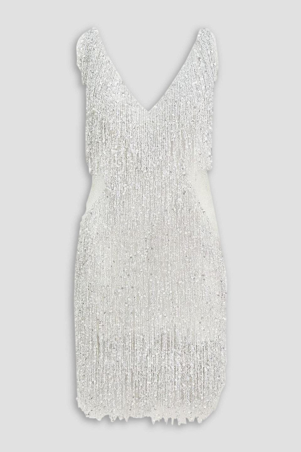 Naeem Khan Gatsby Verziertes Minikleid Aus Chiffon In Weiss