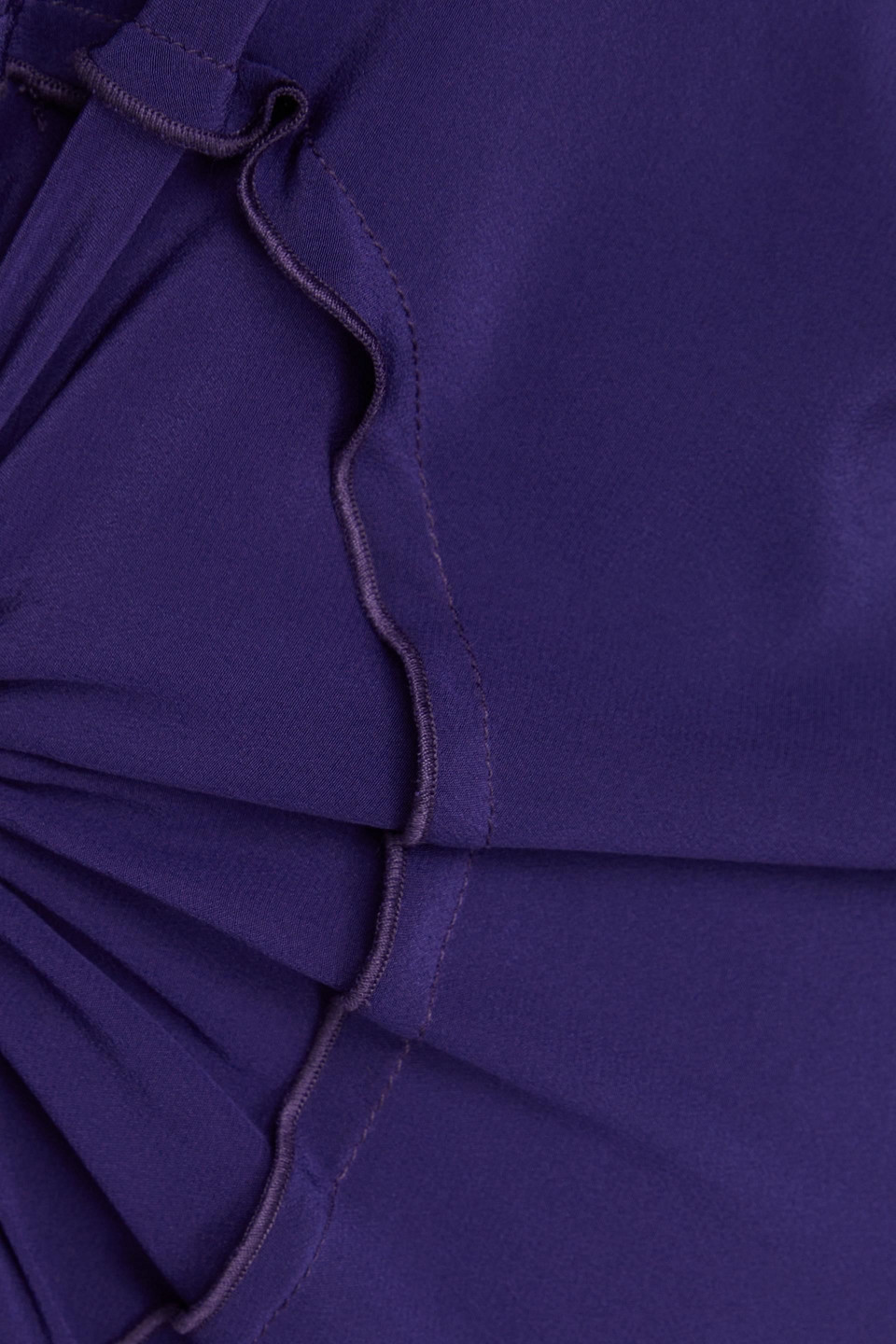 Victoria Beckham Asymmetric Ruffled Silk-crepe Maxi Dress In Dunkellila