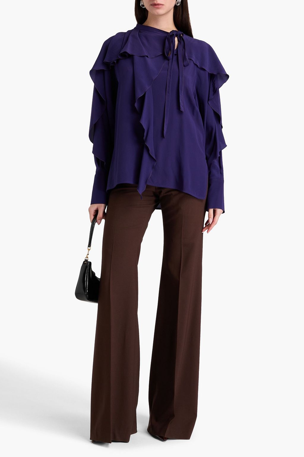 VICTORIA BECKHAM Ruffled silk-crepe blouse