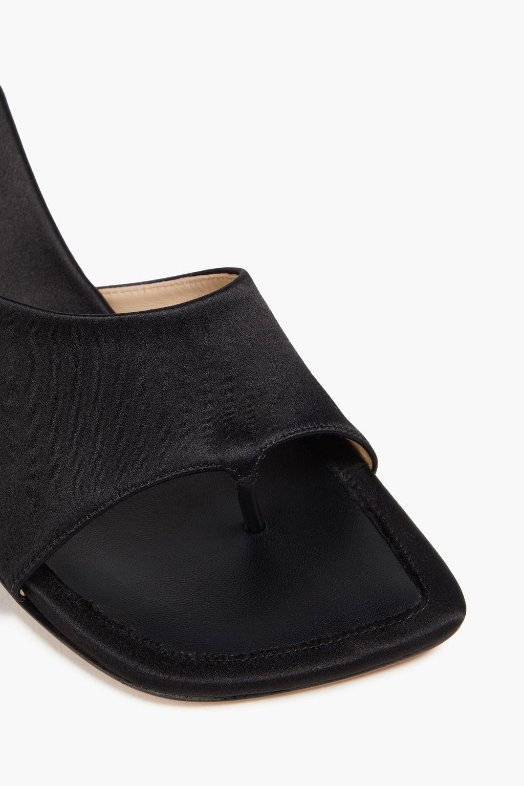 WANDLER Julio satin-trimmed suede mules