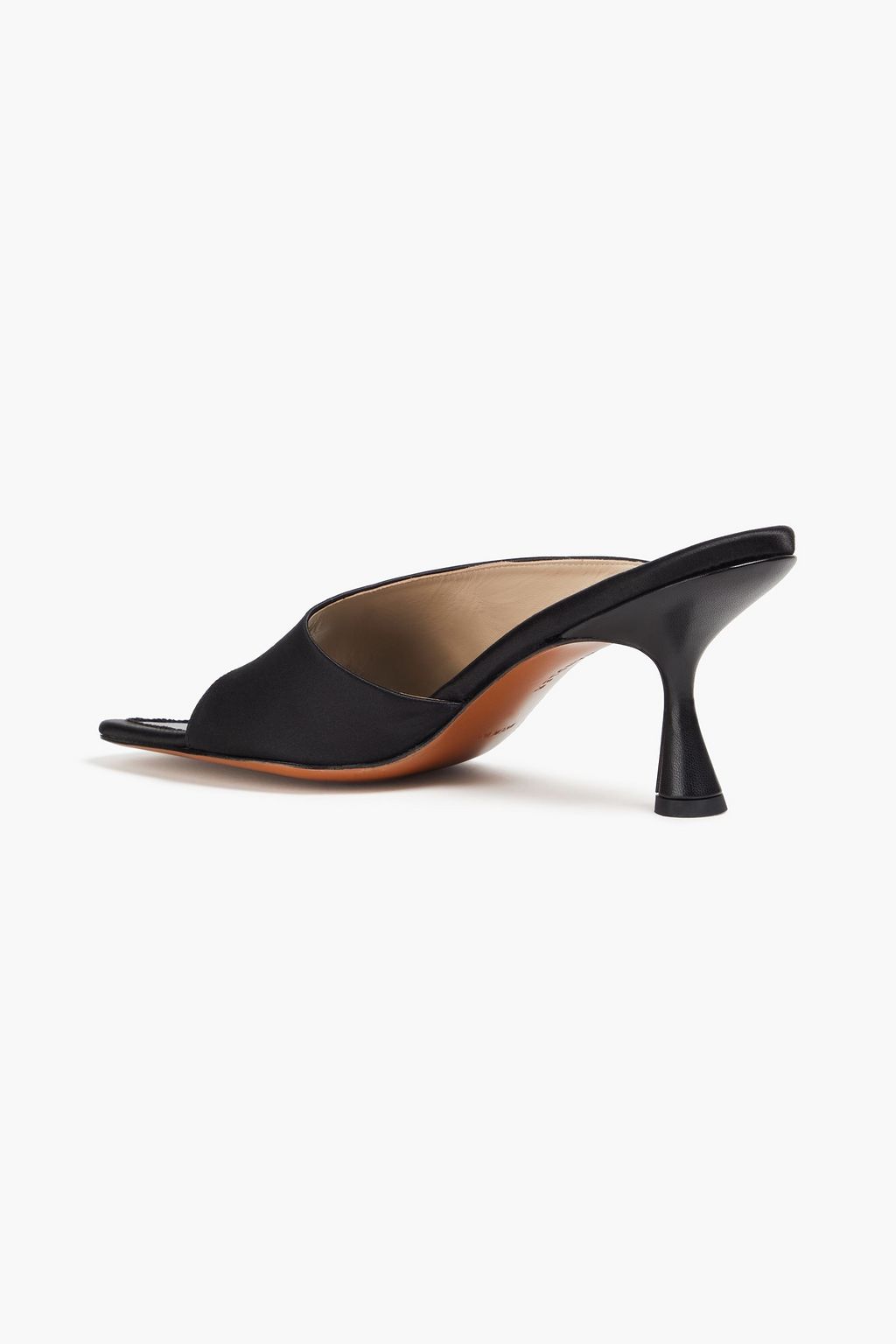 WANDLER Julio satin-trimmed suede mules