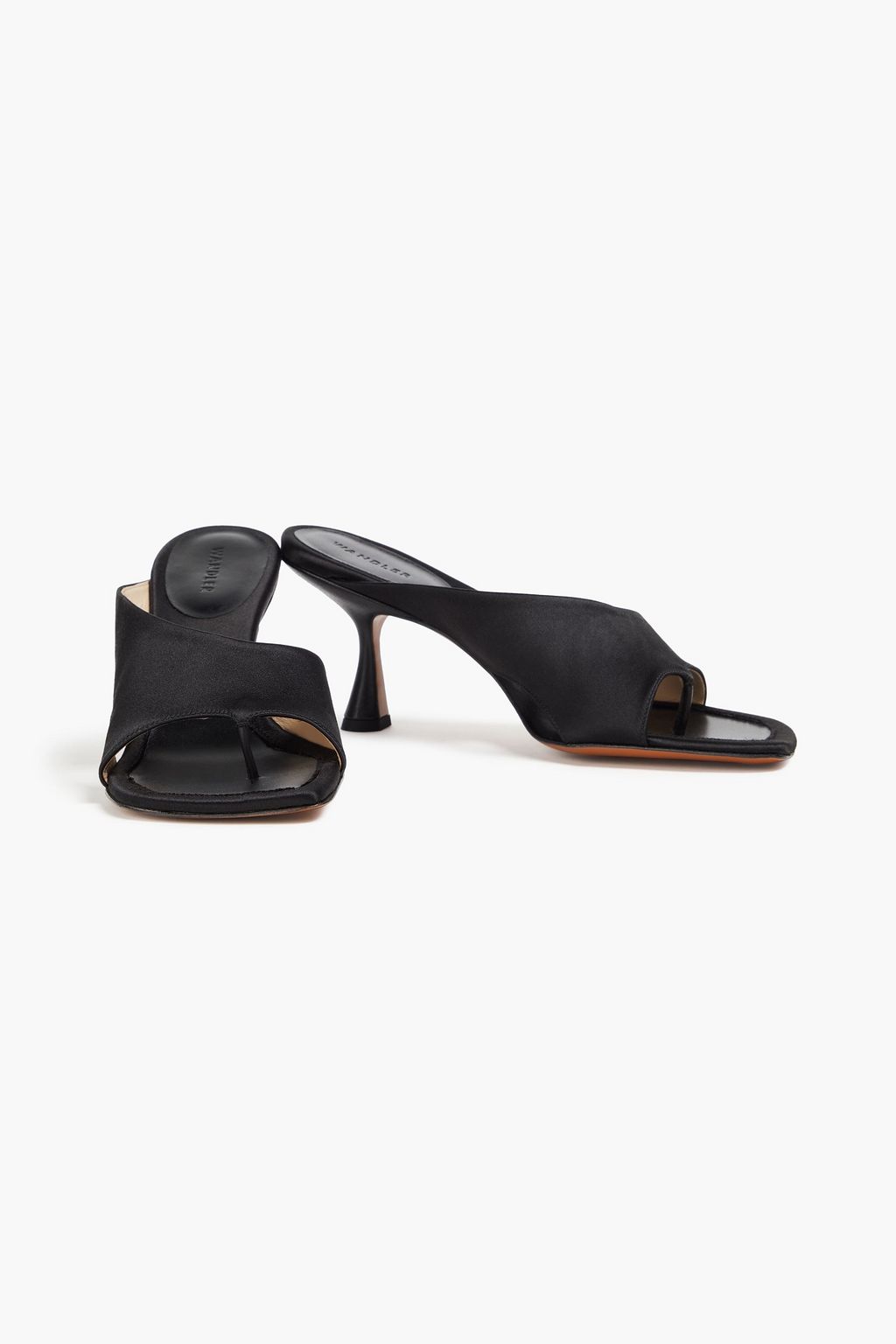 WANDLER Julio satin-trimmed suede mules