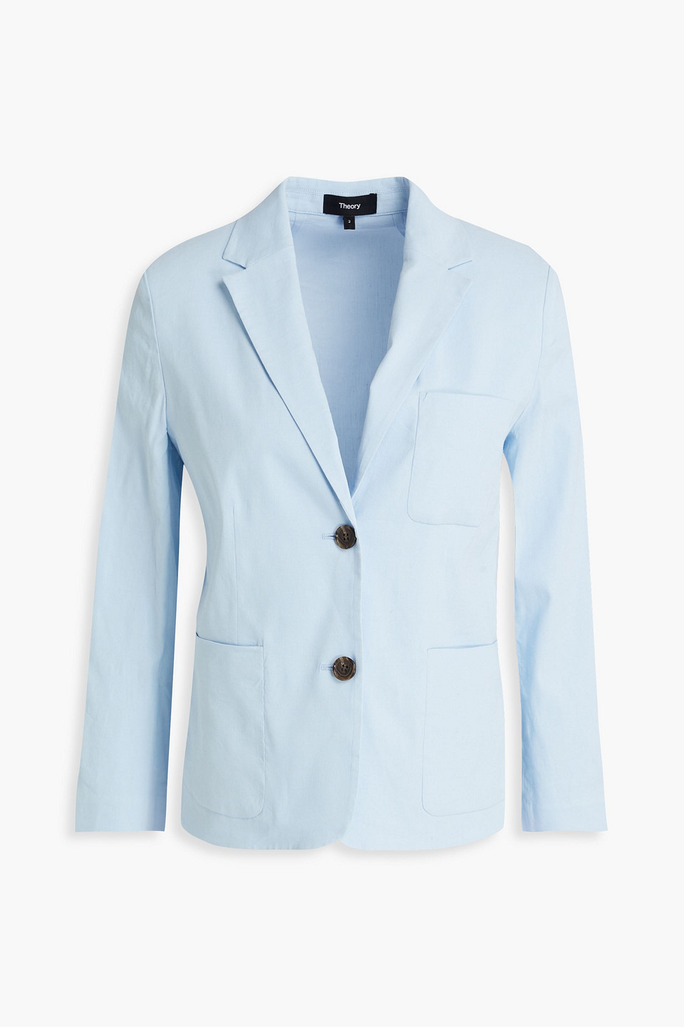 Theory Boxy Patch Pocket Blazer In Good Linen In Skylight