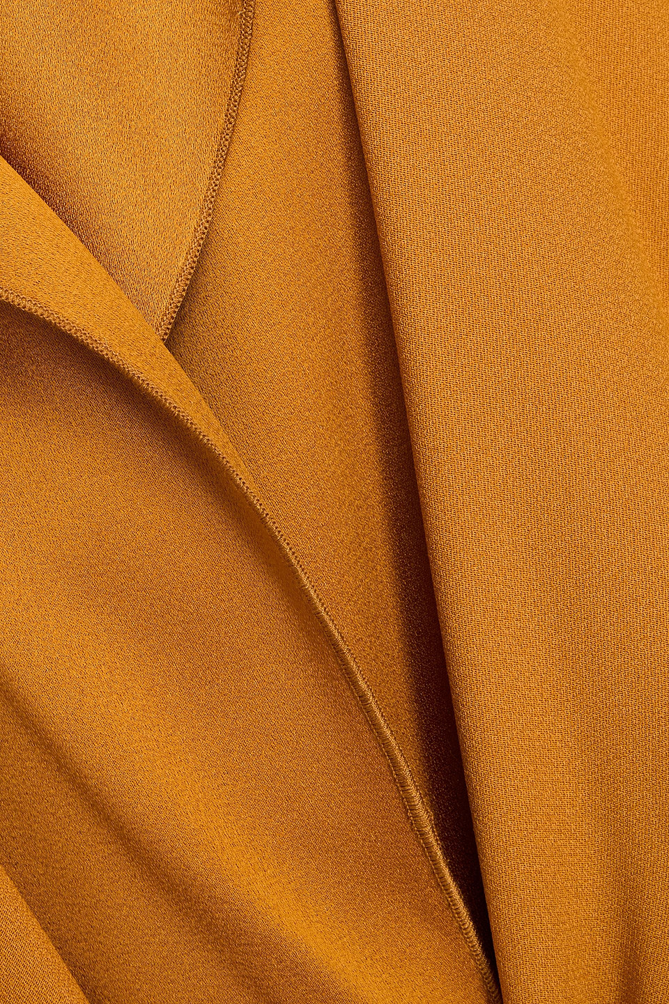 Victoria Beckham Draped Satin Midi Wrap Dress In Safrangelb