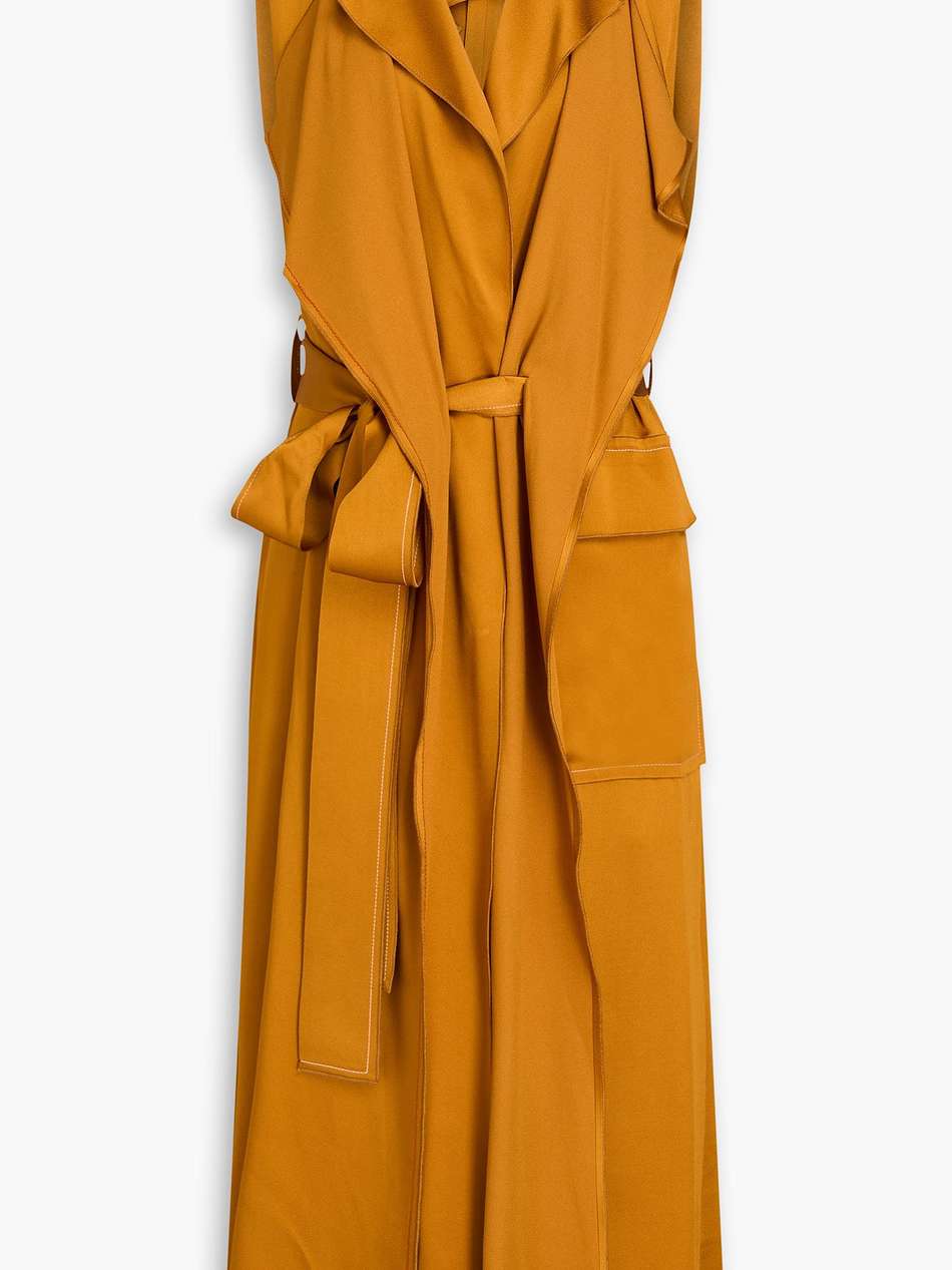 draped satin midi wrap dress