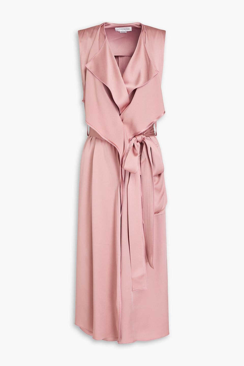 Victoria Beckham Midi Dress Featuring Belt And Cut-out In Altrosa