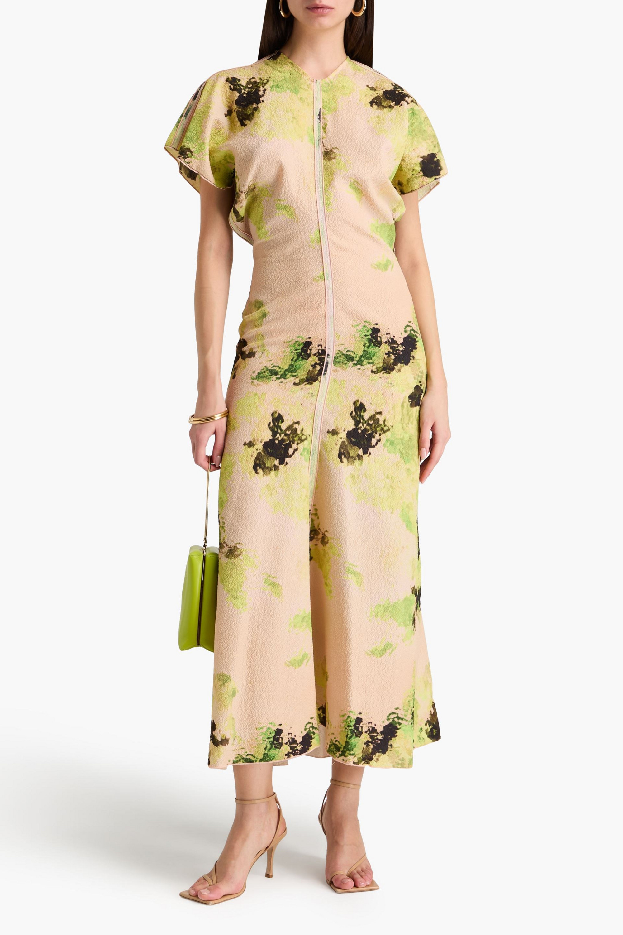 Victoria Beckham Printed cloqué midi dress