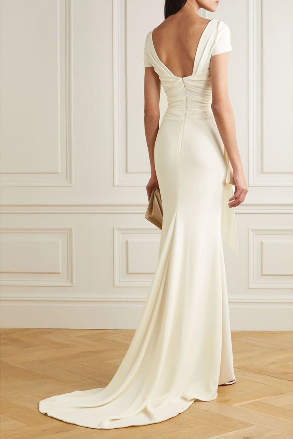 TALBOT RUNHOF Bouvier gathered draped crepe gown