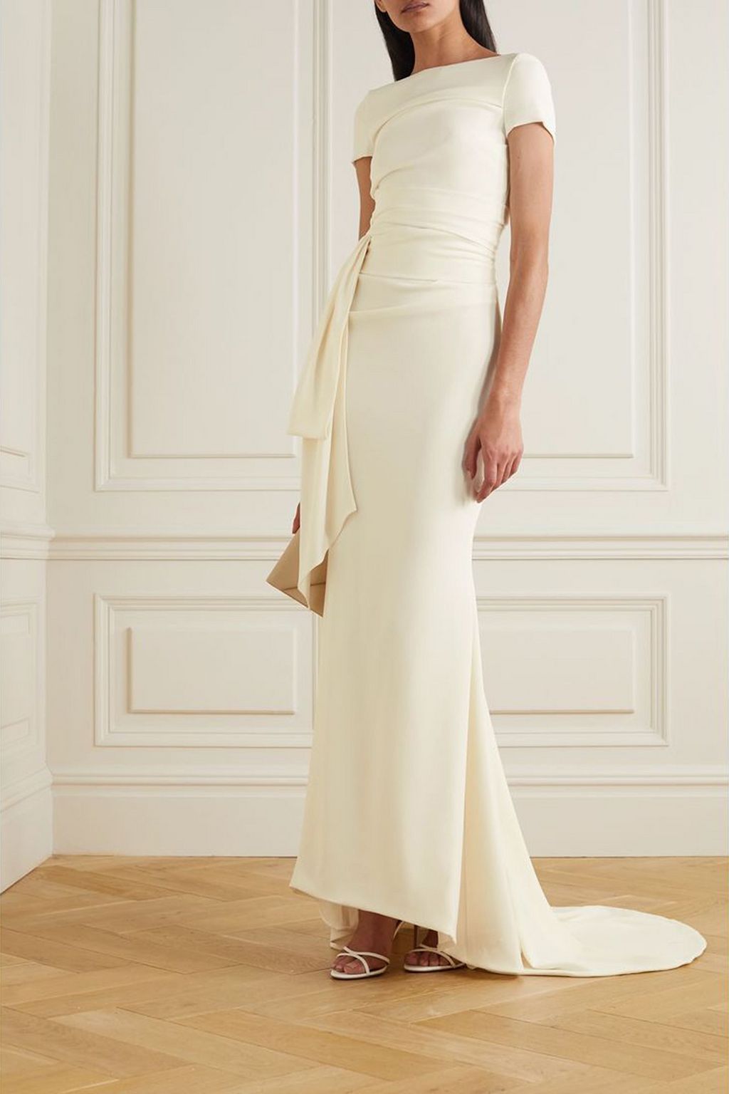 TALBOT RUNHOF Bouvier gathered draped crepe gown