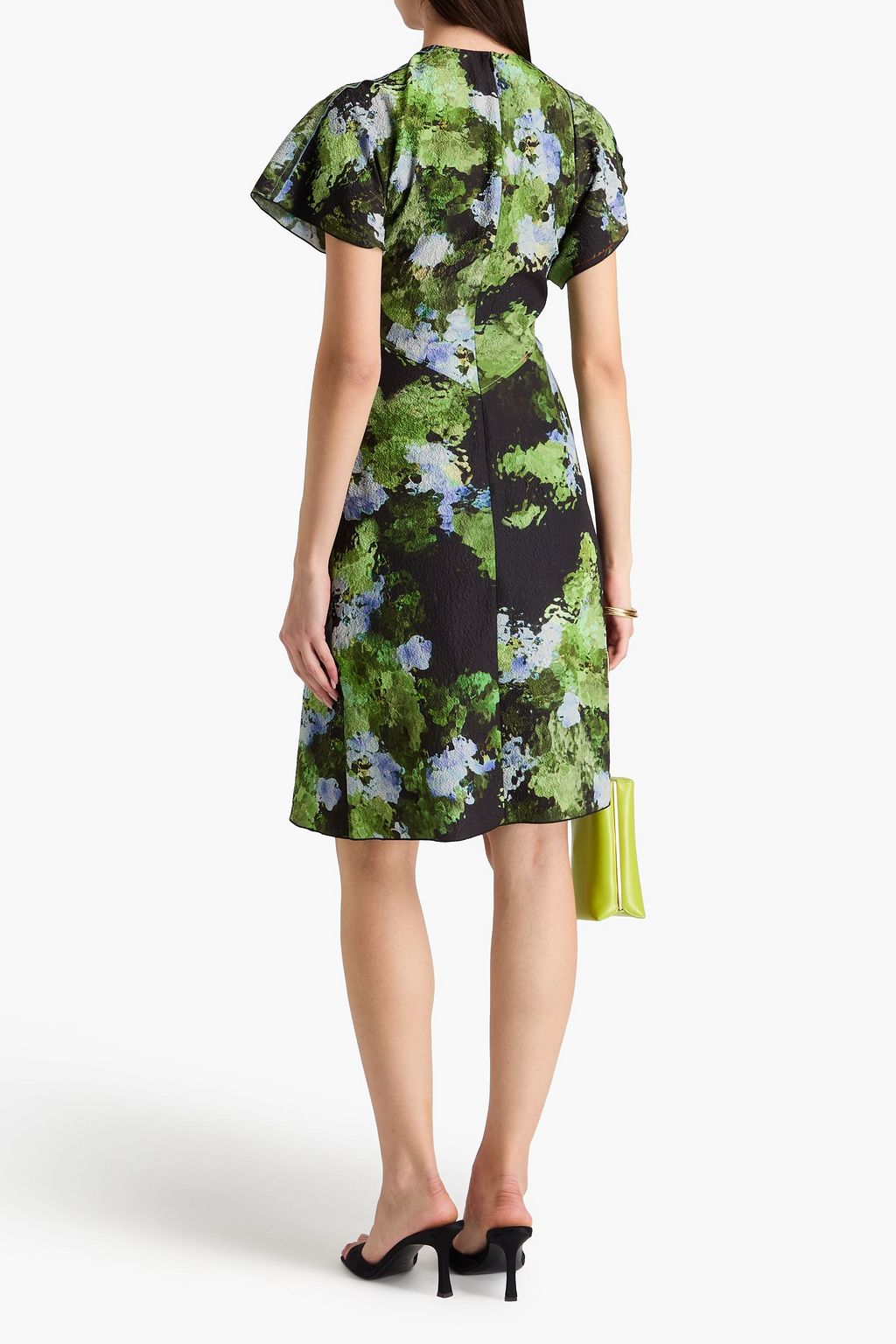 VICTORIA BECKHAM Midikleid aus Cloqué mit Print