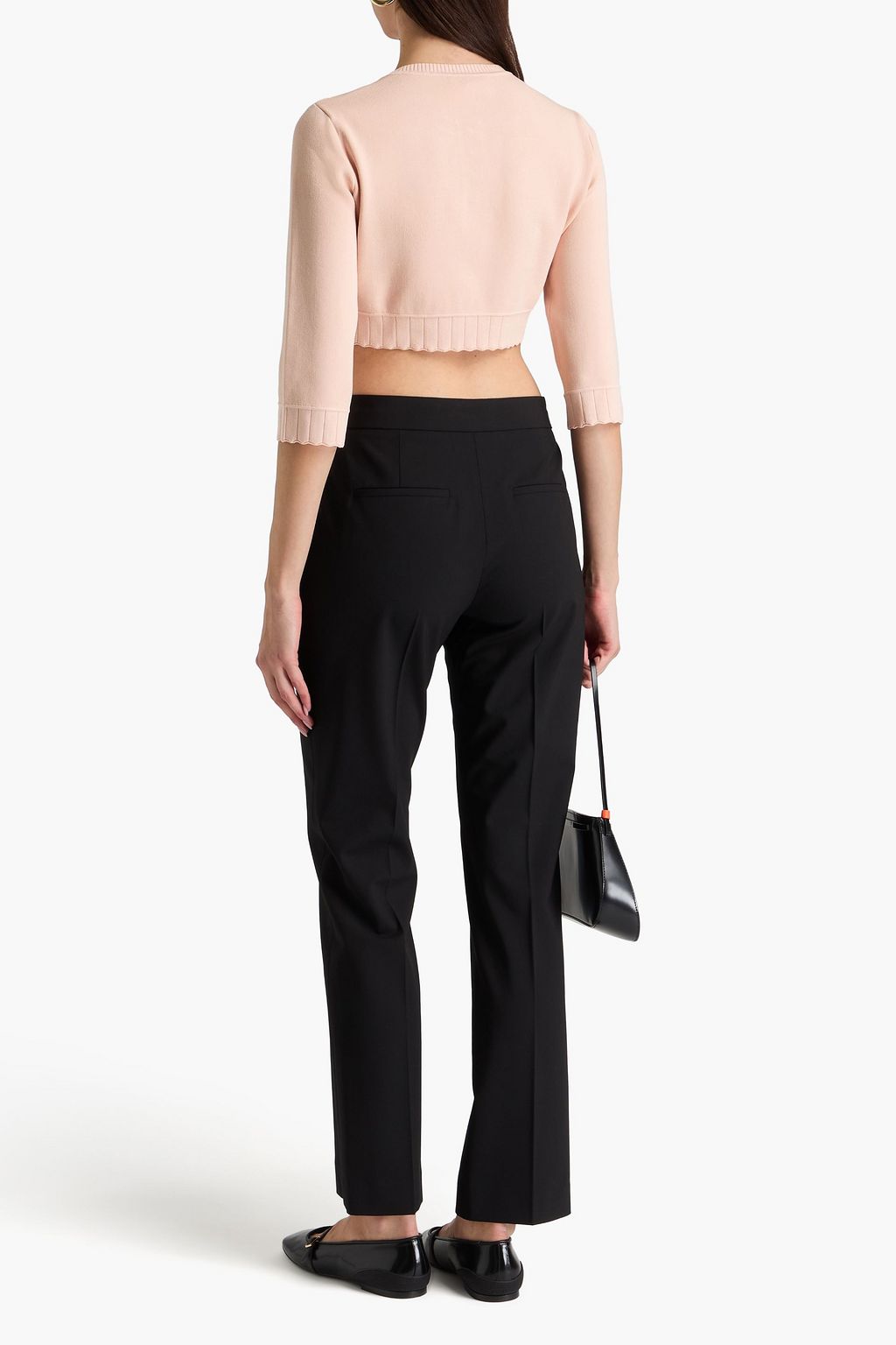 VB BODY VICTORIA BECKHAM كارديغان قصير من نسيج مطاط محبوك