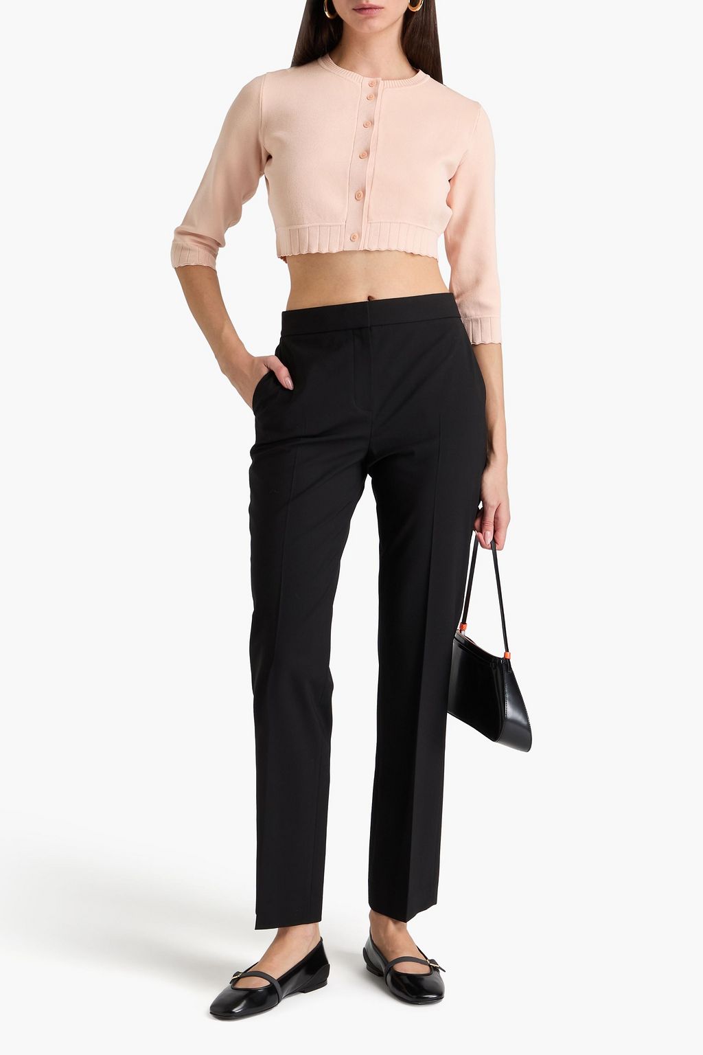 VB BODY VICTORIA BECKHAM كارديغان قصير من نسيج مطاط محبوك