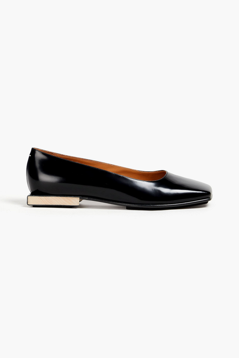 Maison Margiela Leather Ballet Flats In Schwarz