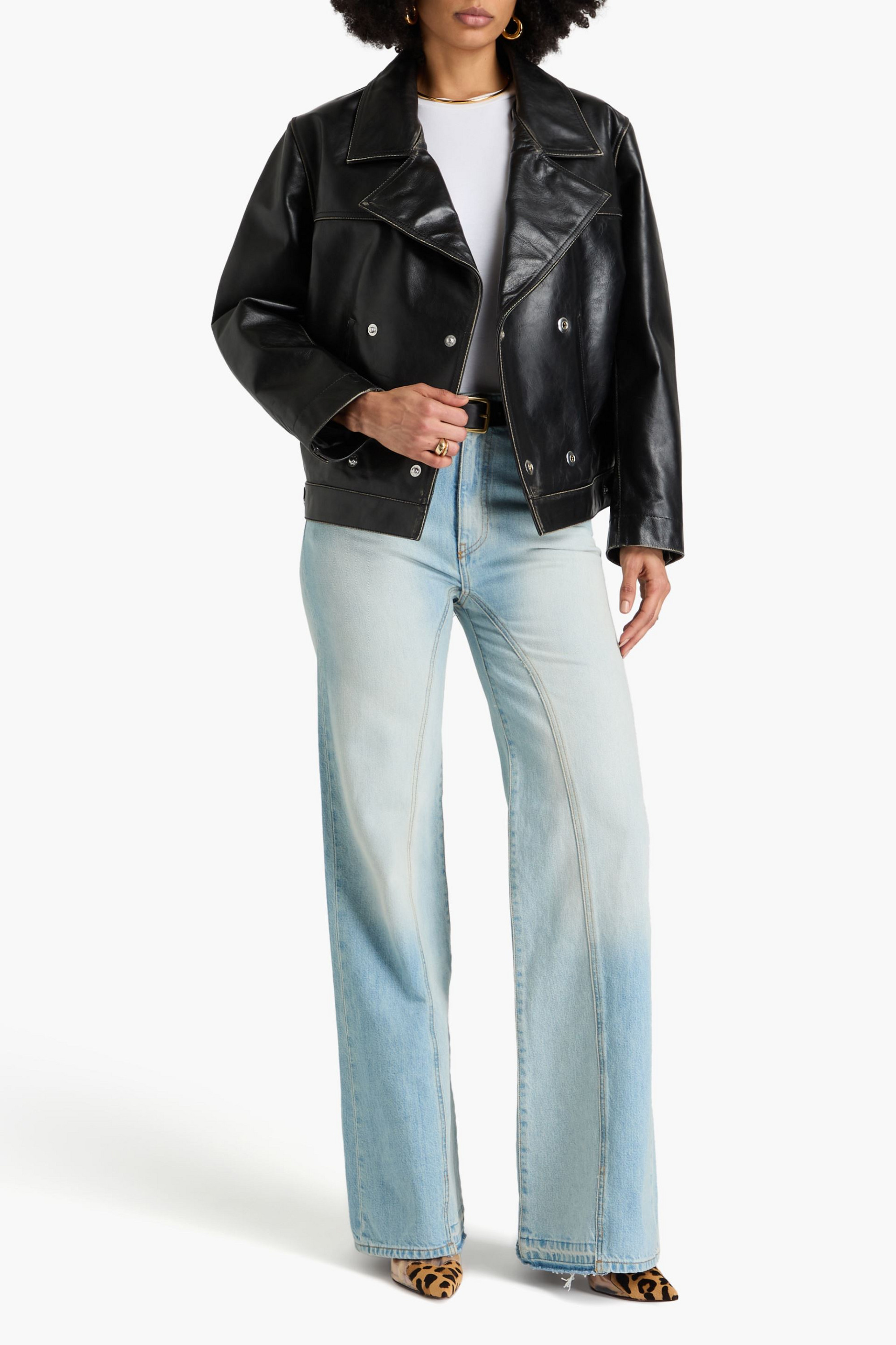 Victoria Beckham Oversized leather jacket