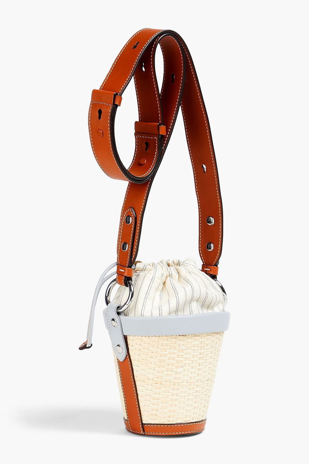 MAISON MARGIELA Leather and rattan bucket bag