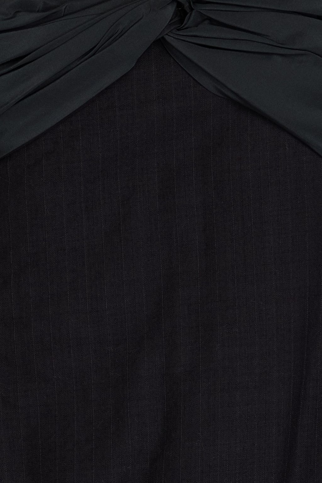 MAISON MARGIELA فستان متوسط الطول بكتف واحد من الصوف ومزيج الكشمير بقِطع محاكة بجانب بعضها البعض من التفتا والحرير