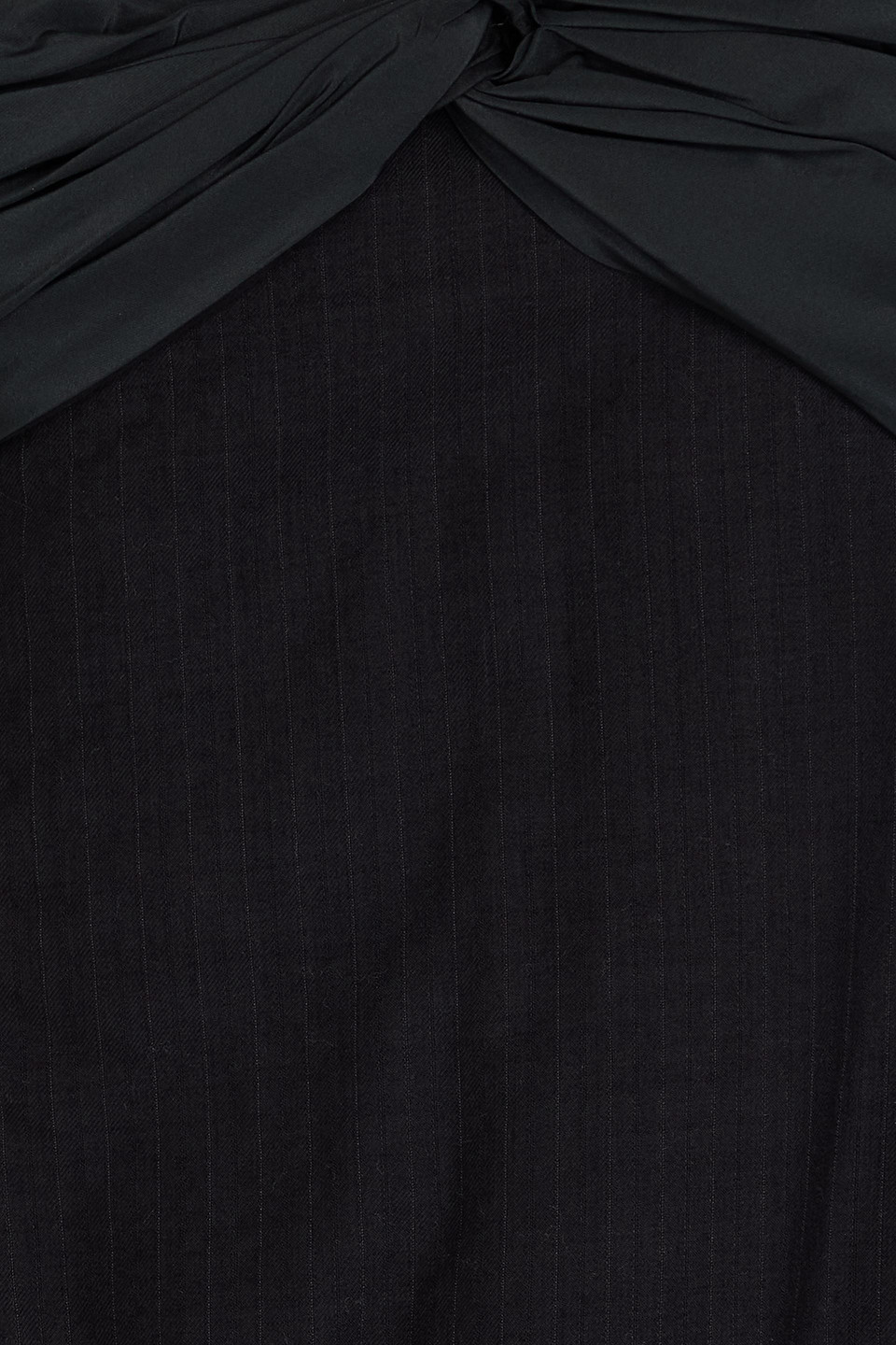 Shop Maison Margiela One-shoulder Silk Taffeta-paneled Wool And Cashmere-blend Midi Dress In Black