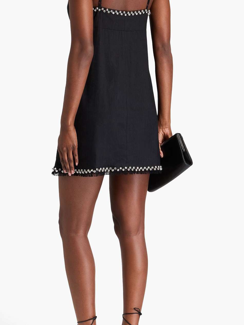 azzura embellished linen-blend mini dress