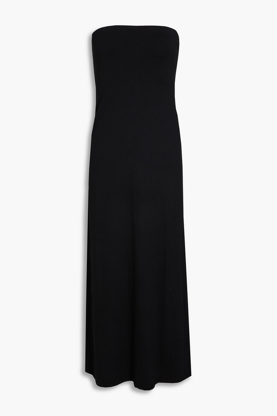 Alice And Olivia Delora Strapless Jersey Midi Dress In Black