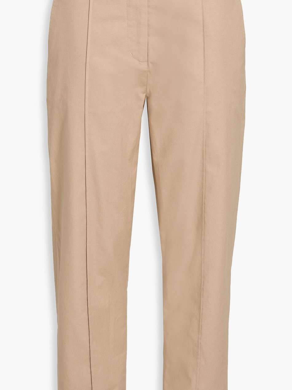 cropped cotton-blend tapered pants