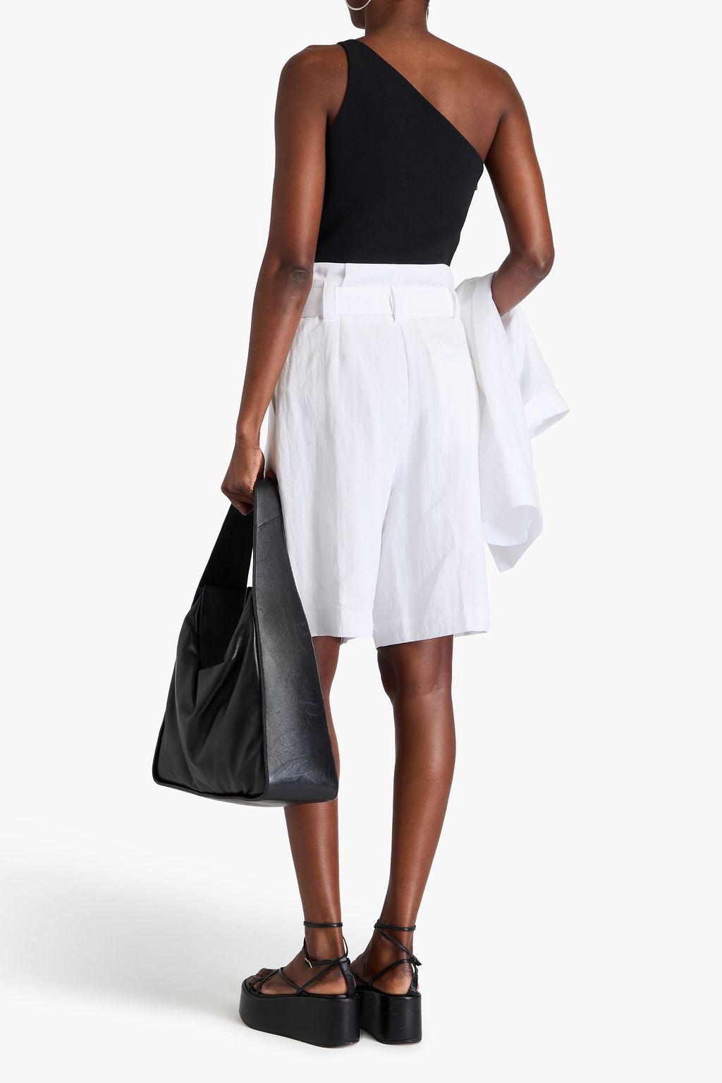 3.1 PHILLIP LIM شورت من مزيج تنسل™ بكسرات