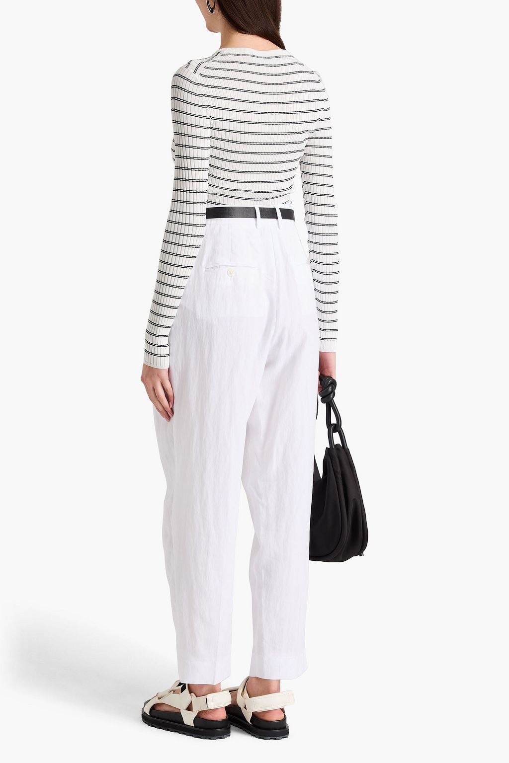 3.1 PHILLIP LIM بنطال بقصة تضيق تدريجياً من مزيج تنسل™ مزين بكسرات