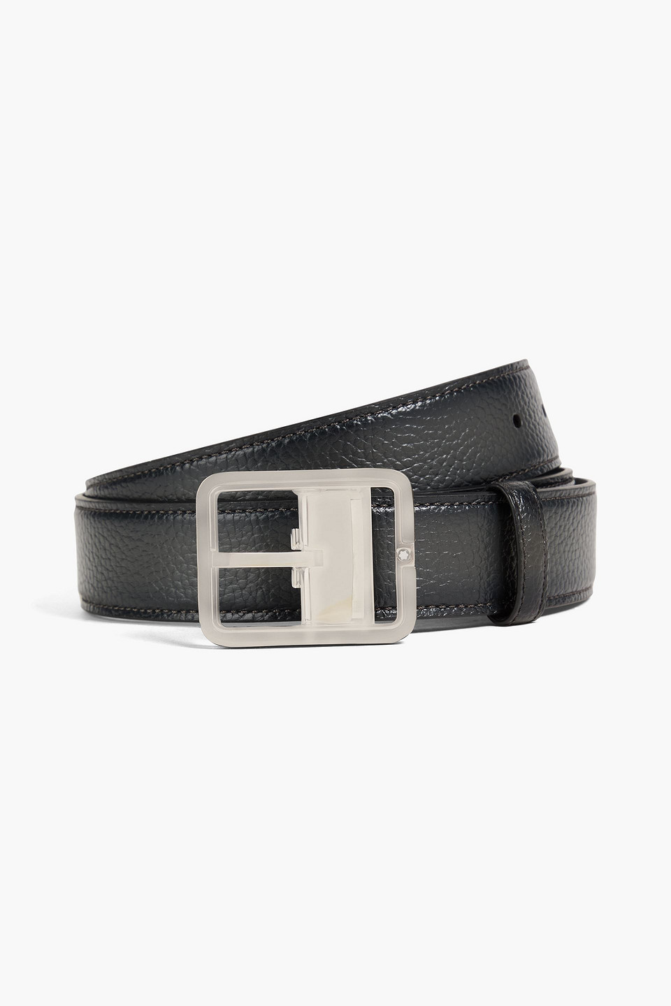 Montblanc - Pebbled-leather belt ' - Gray - ONESIZE