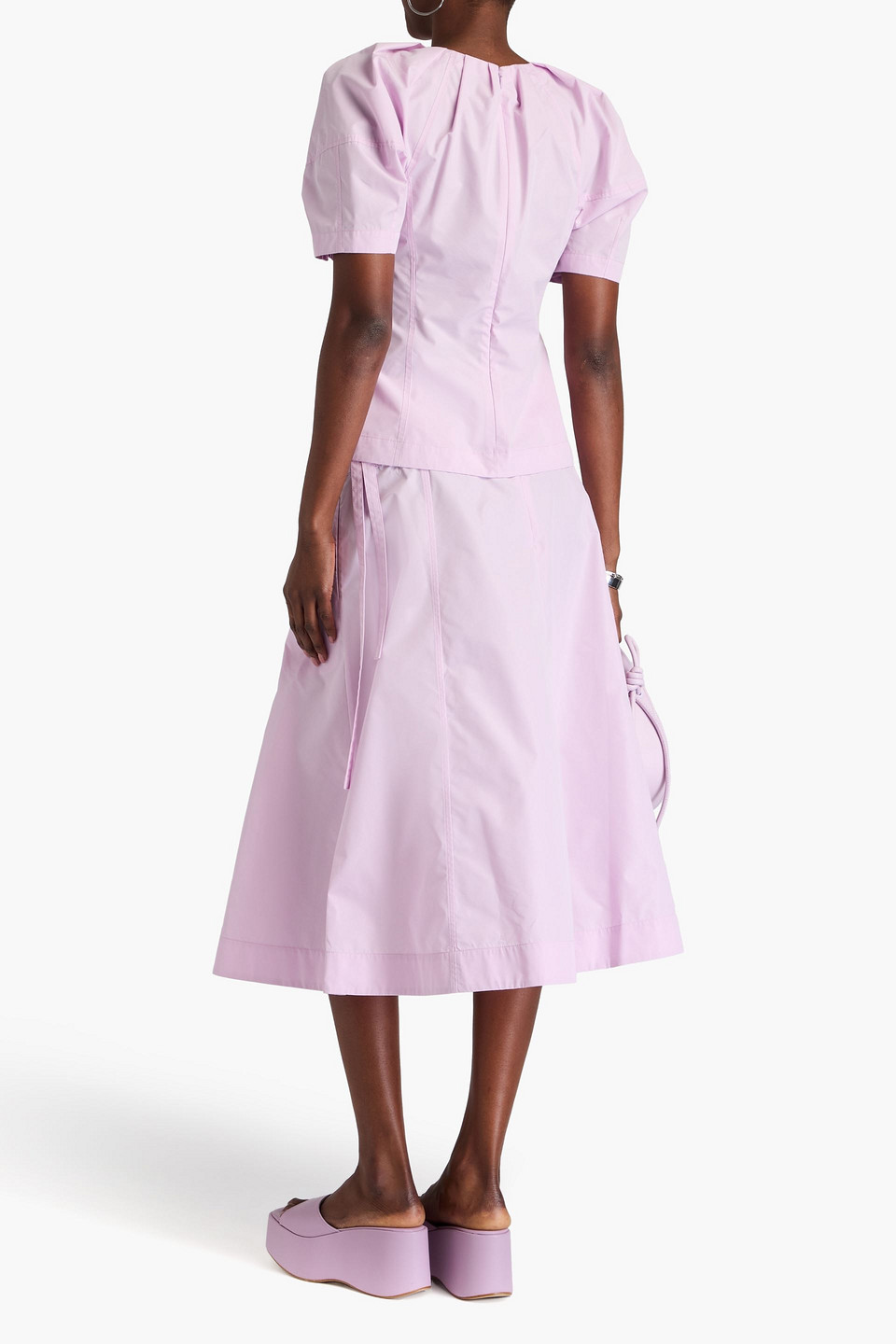 3.1 Phillip Lim Puff-sleeve Cotton-blend Top In Lilac