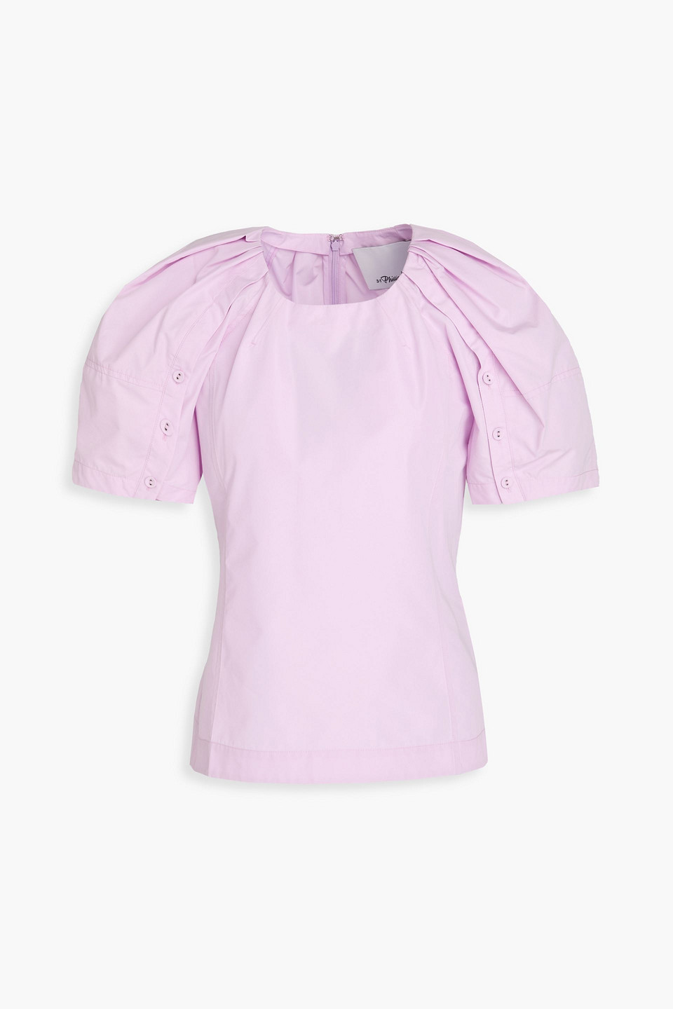 3.1 Phillip Lim Puff-sleeve Cotton-blend Top In Lilac