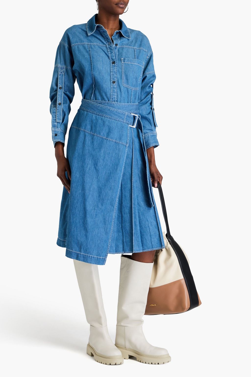 3.1 PHILLIP LIM قميص من قطن شامبراي
