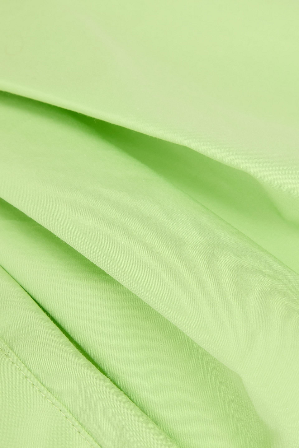 3.1 Phillip Lim Ruched Cotton-blend Poplin Top In Light Green