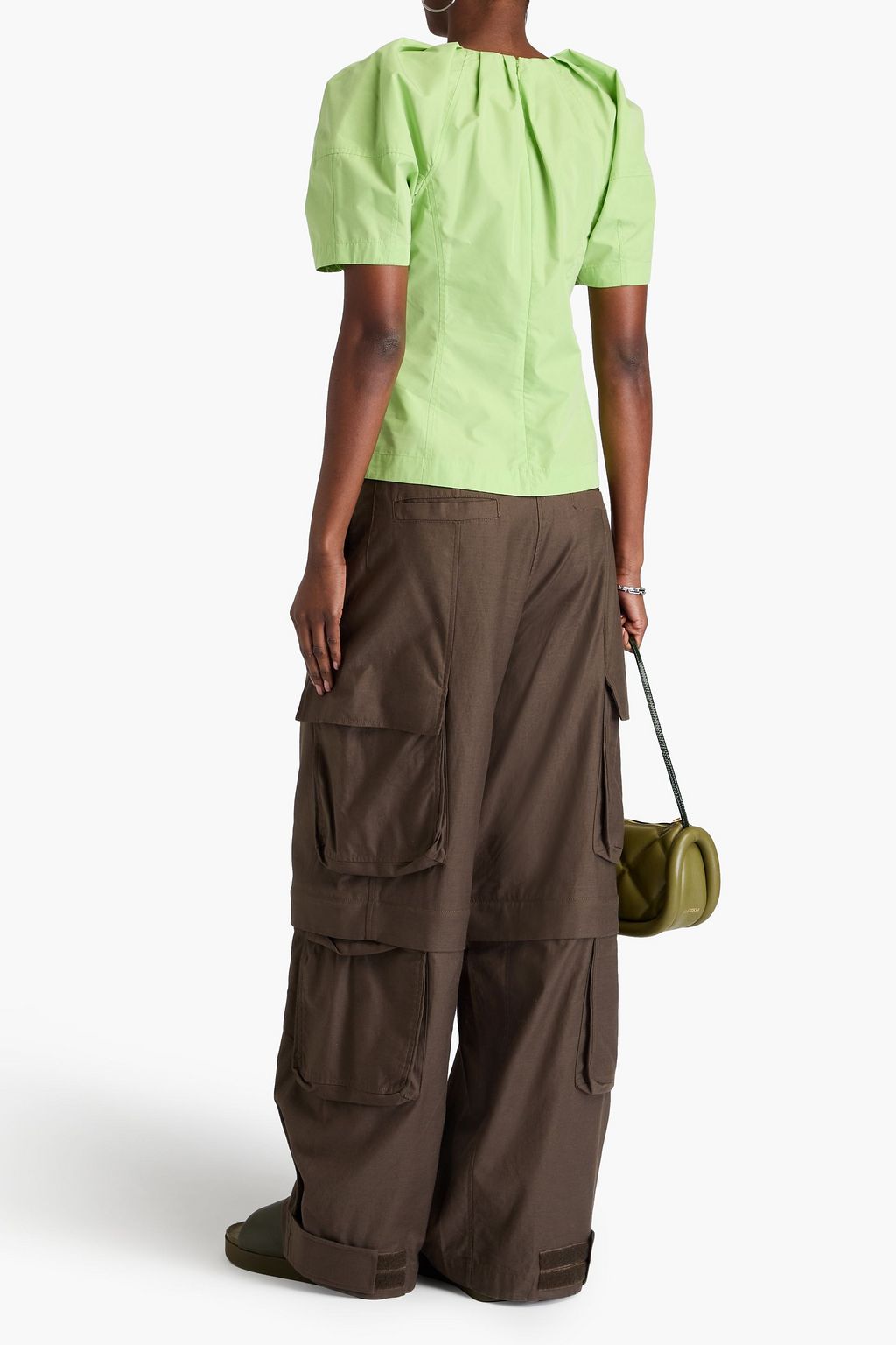 3.1 PHILLIP LIM بلوزة من البوبلين المصنوع من مزيج من القطن بتأثير مزموم