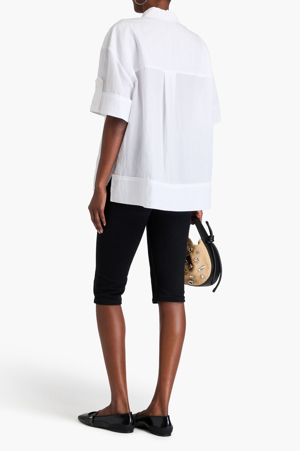 3.1 PHILLIP LIM قميص مصنوع من مزيج التنسل™ بتصميم مجعد