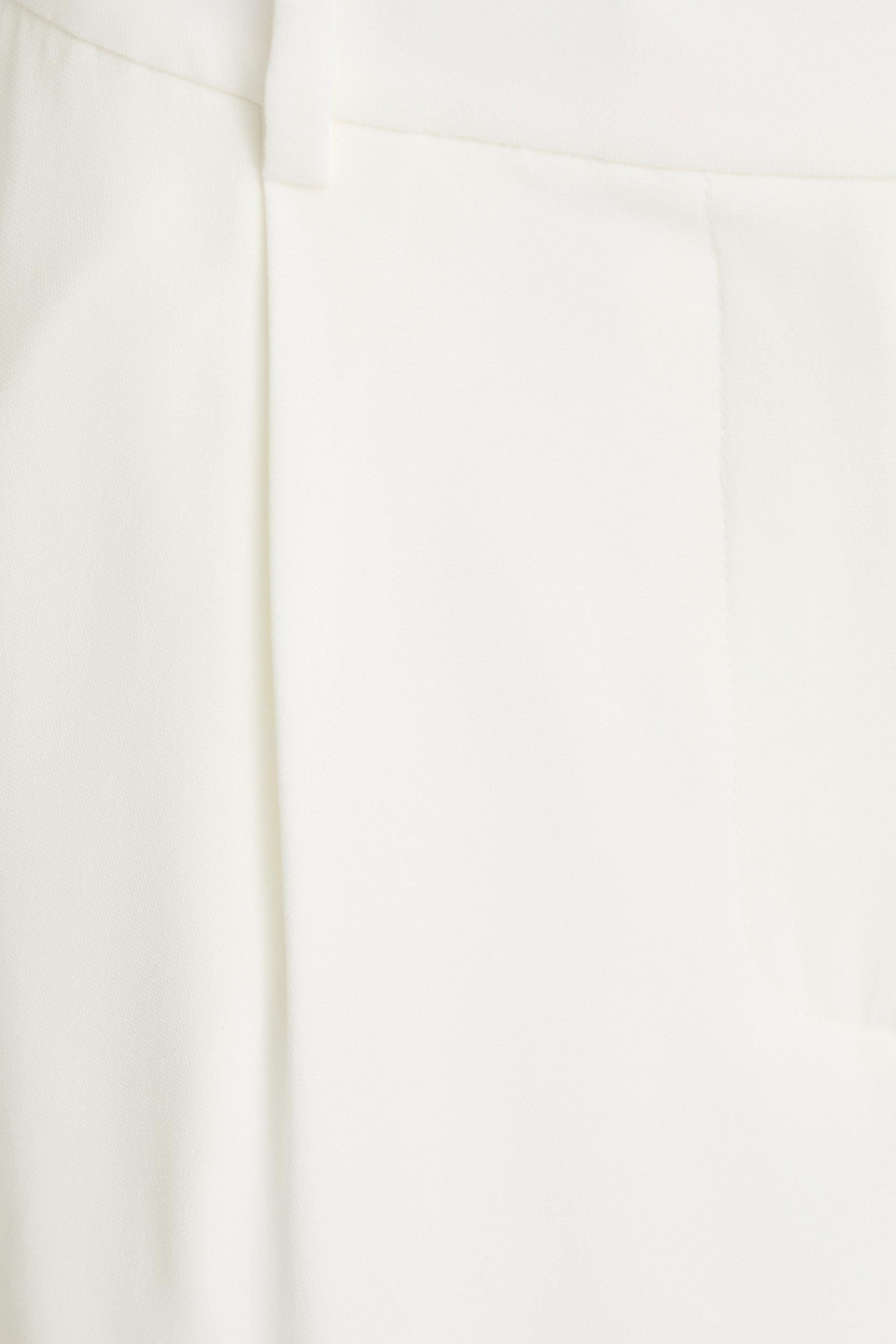 Shop Simkhai Novia Pleated Crepe Straight-leg Pants In Ivory