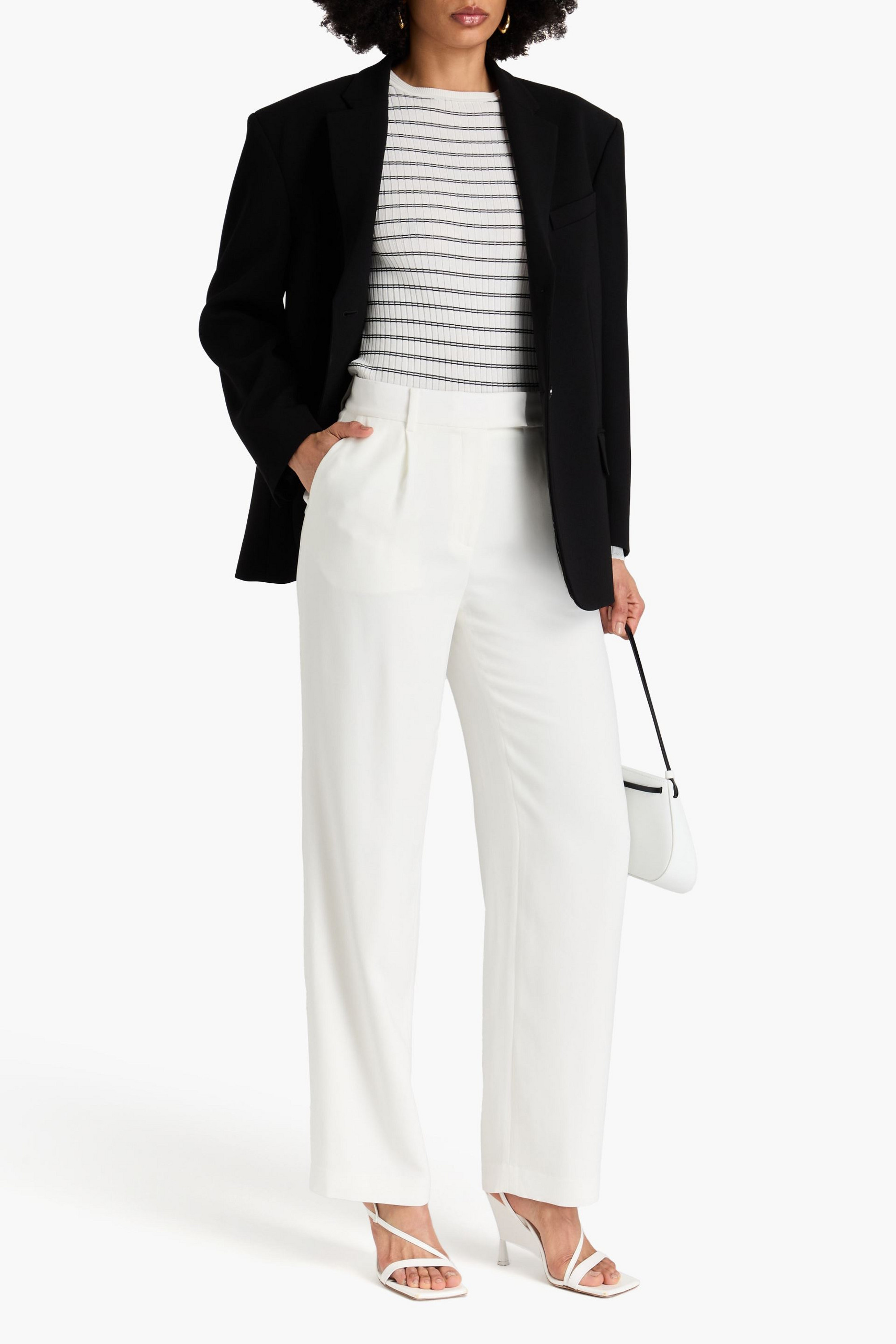 SIMKHAI Novia pleated crepe straight-leg pants