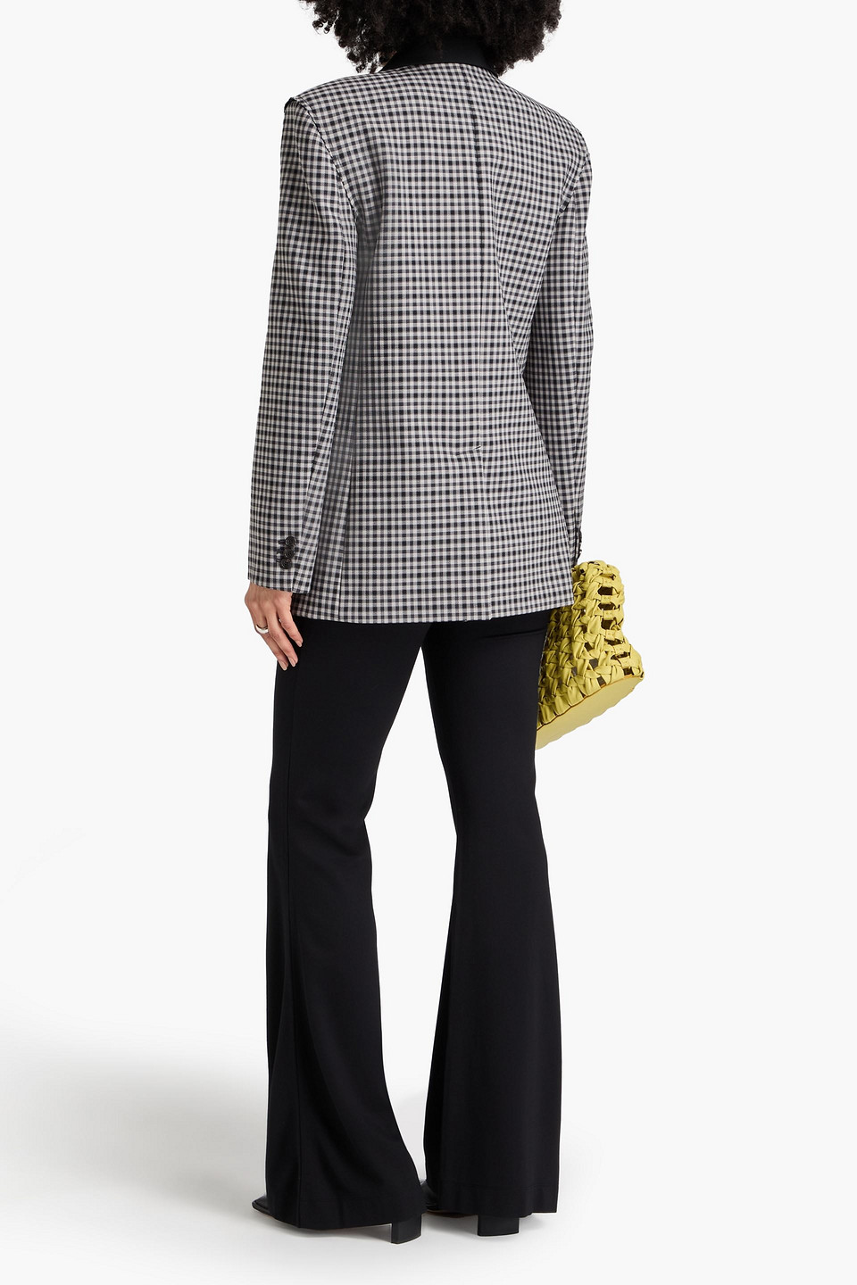  Tibi - Double-breasted Gingham Twill Blazer - Black - Us 0 