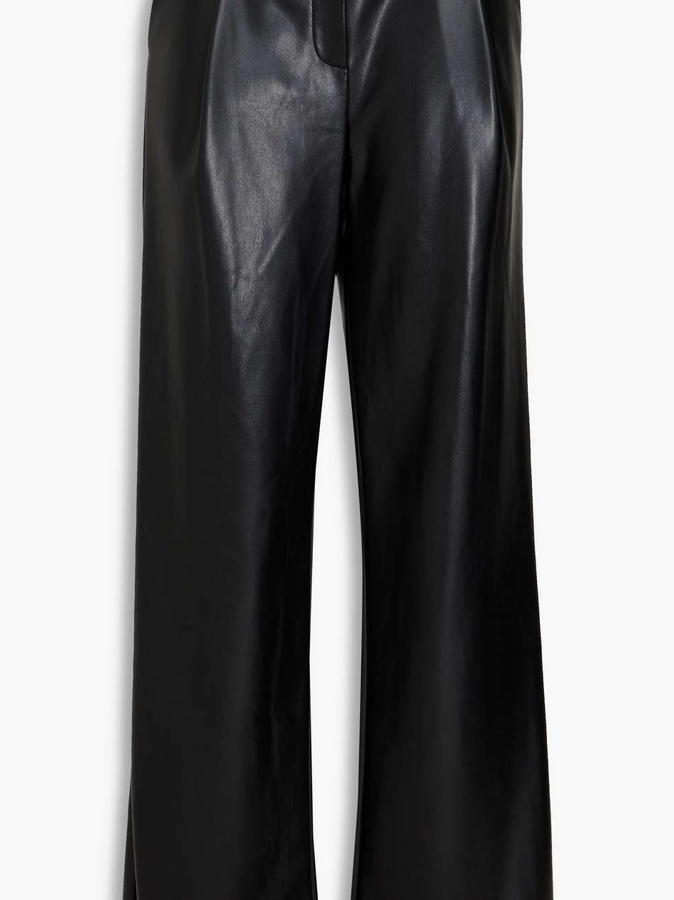 novia pleated faux leather straight-leg pants