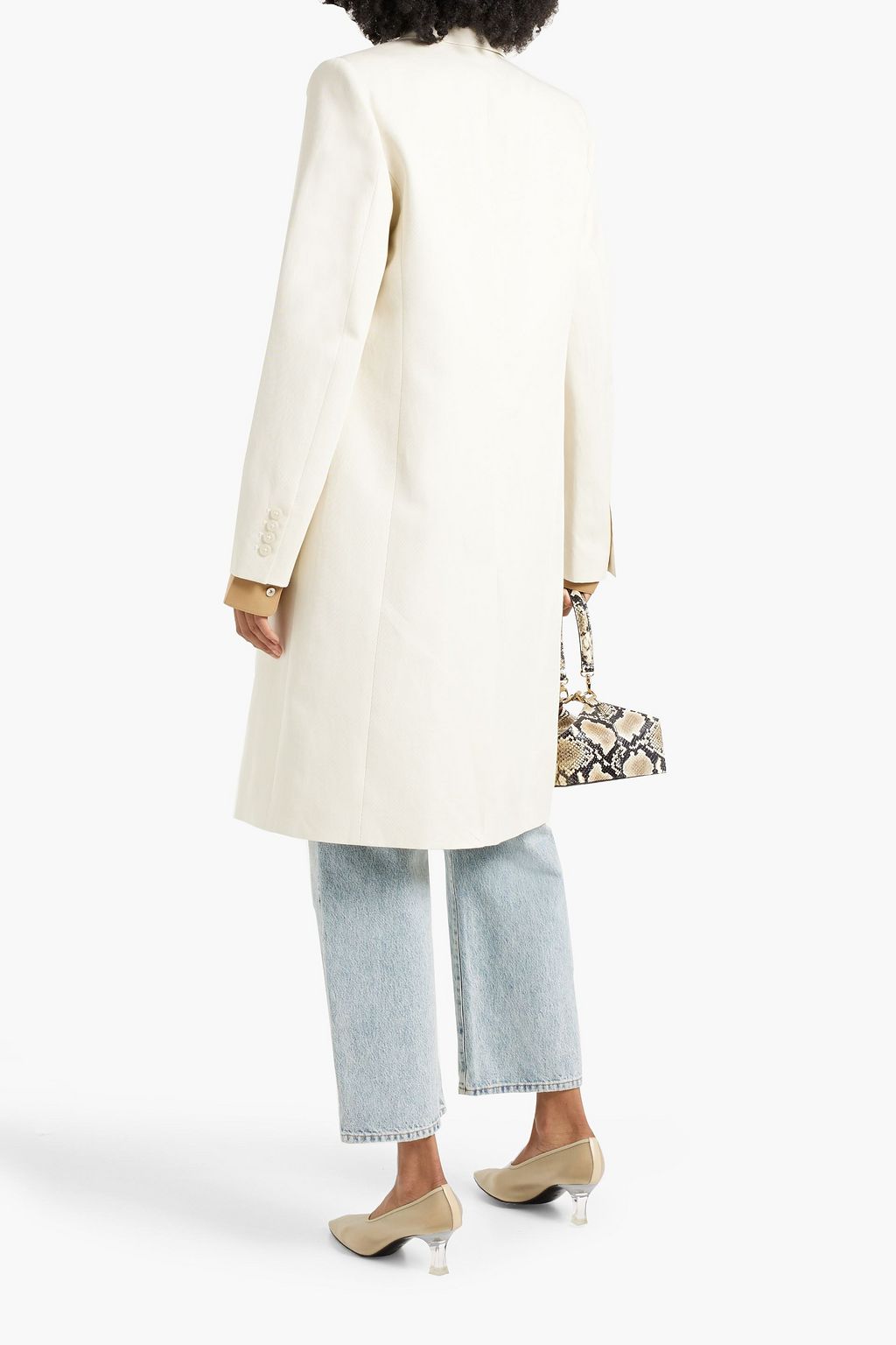 NILI LOTAN Glenn cotton and linen-blend twill coat