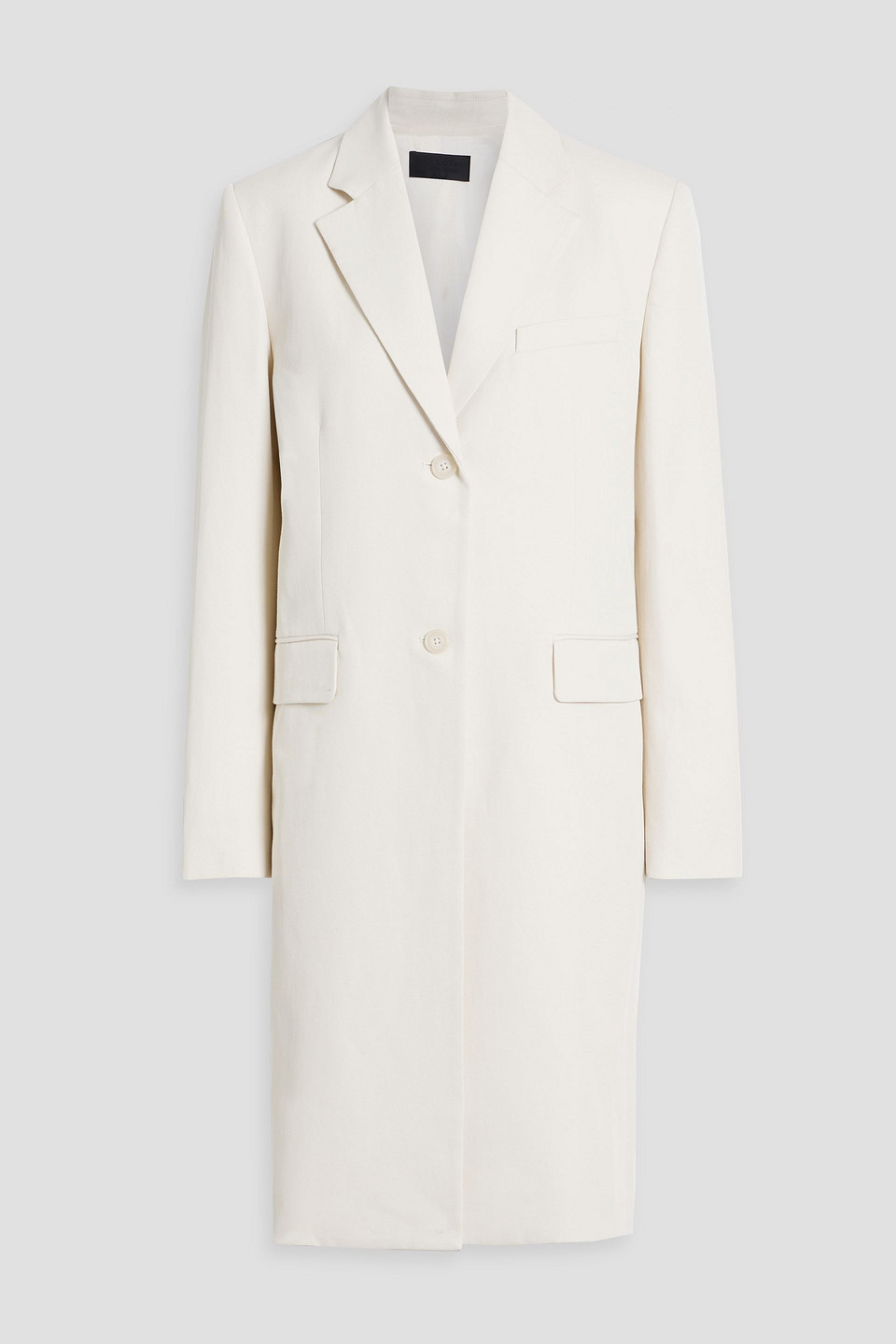 Nili Lotan Glenn Cotton And Linen-blend Twill Coat In Ecru