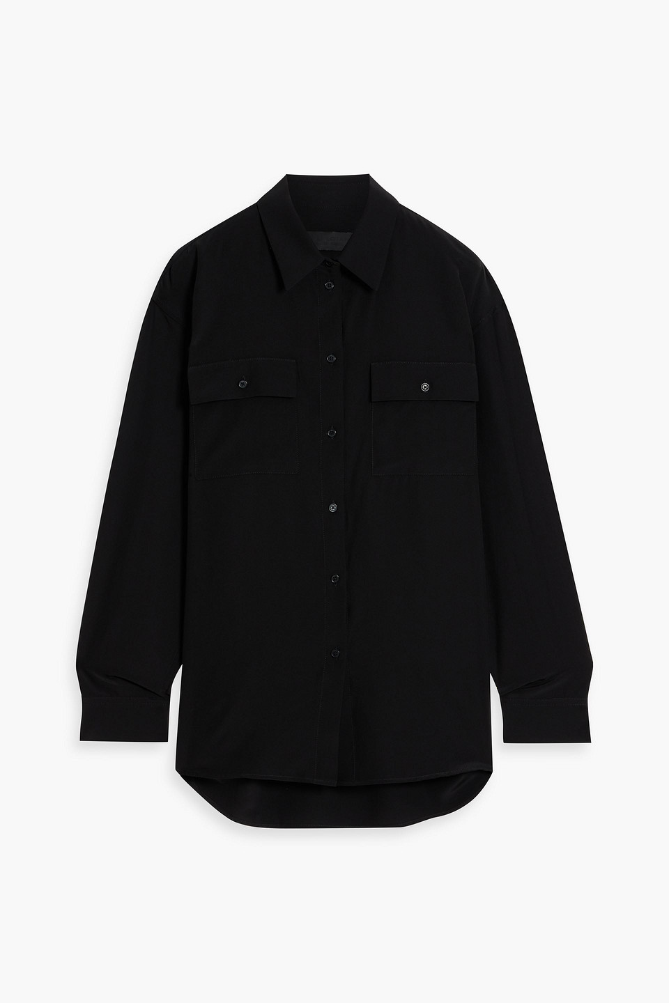 Nili Lotan Ellias Silk Shirt In Black