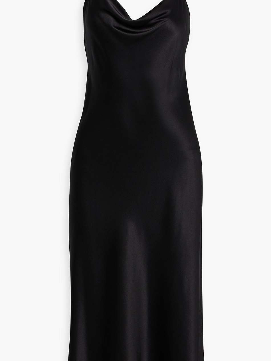 enora draped silk-satin midi slip dress