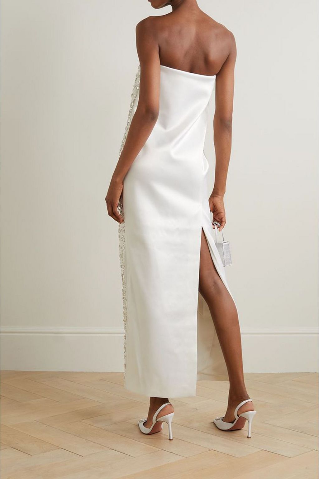 16ARLINGTON Blaise strapless crystal-embellished duchesse-satin maxi dress
