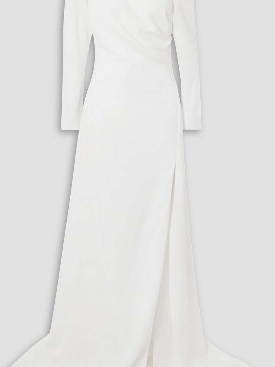adelaide one-shoulder crepe gown