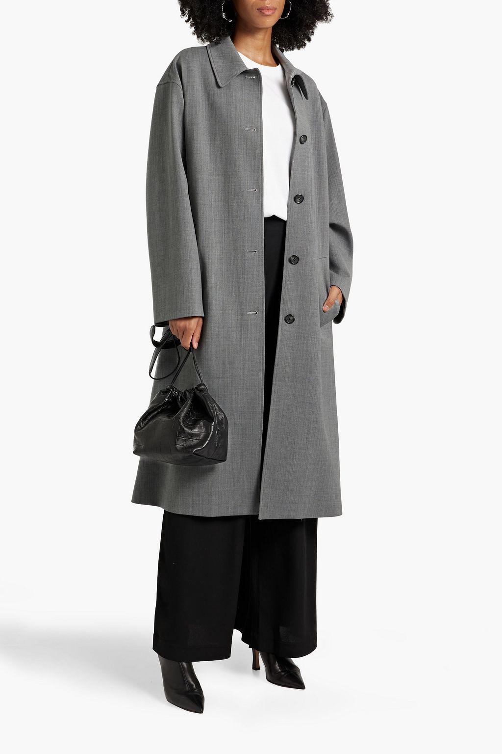 NILI LOTAN Adrien mélange twill coat