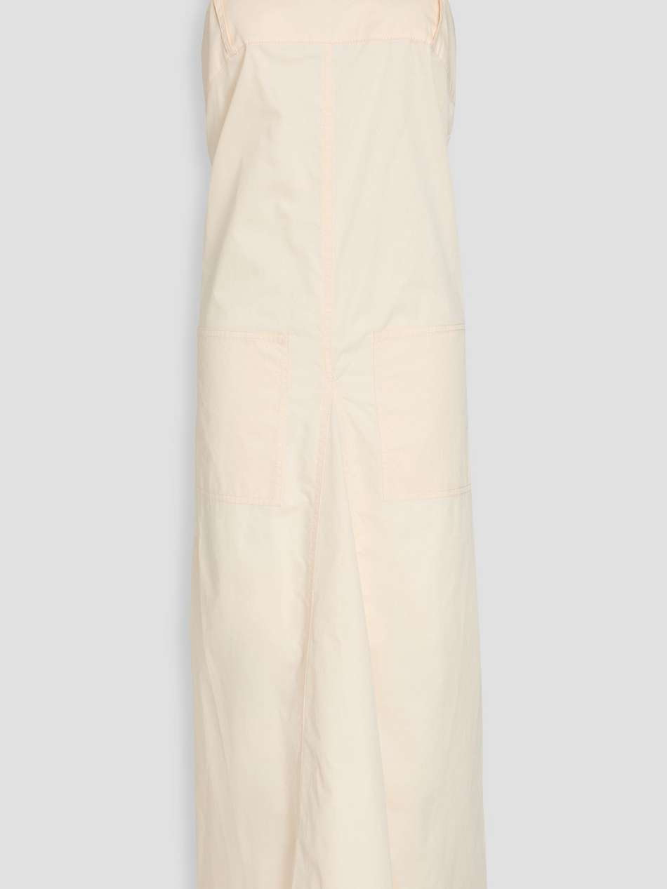 pleated cotton midi dress