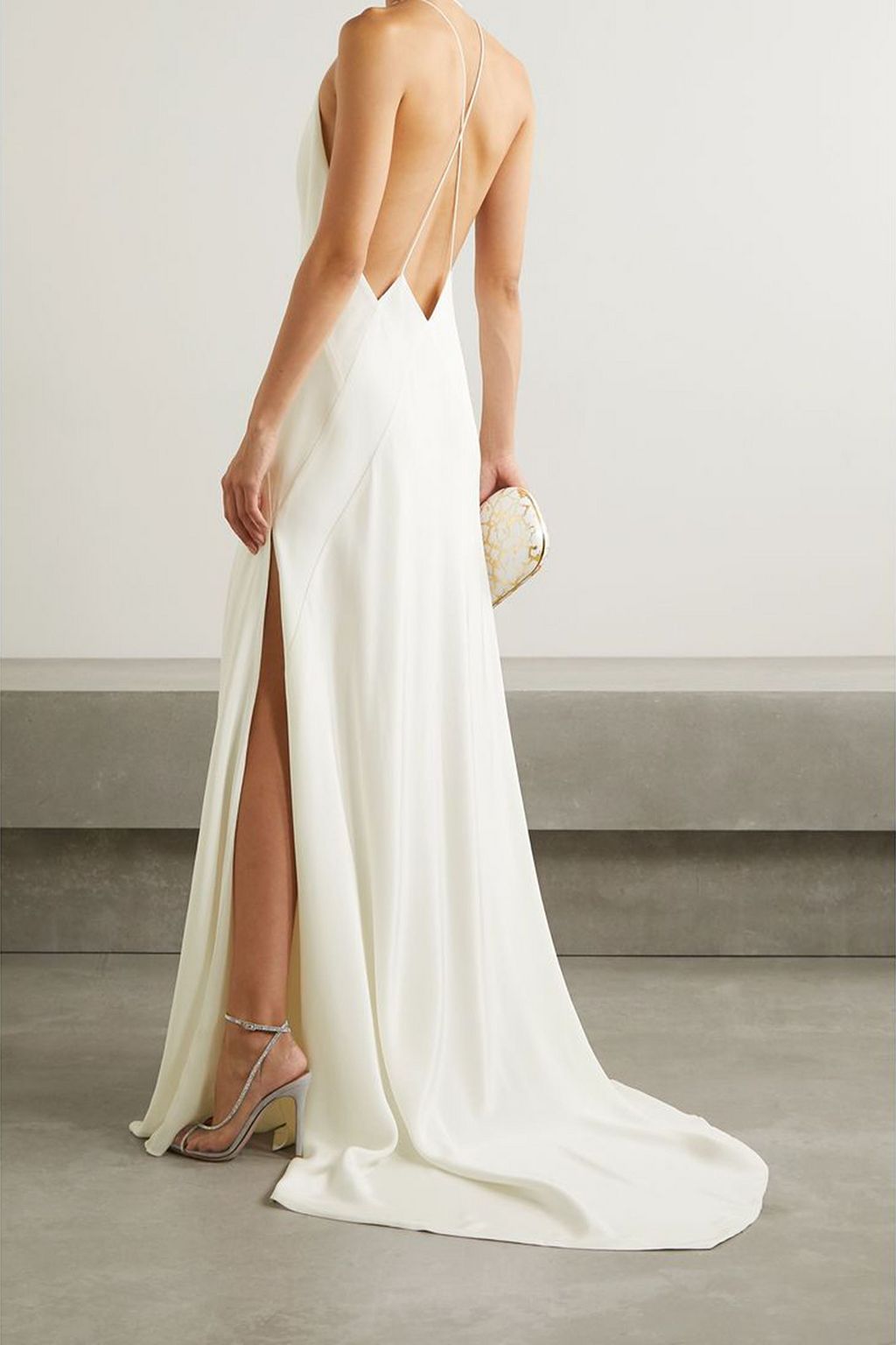 Michael Lo Sordo Draped silk faille gown Women Ecru Dresses UK 8