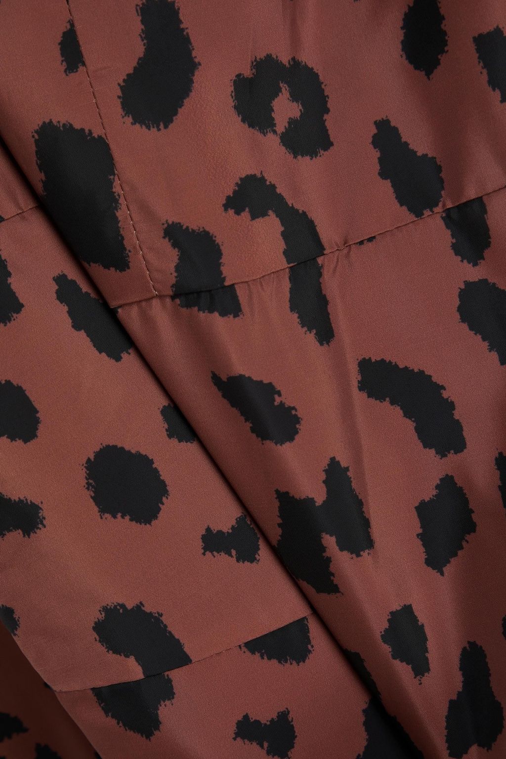 TIBI Asymmetric leopard-print taffeta midi dress